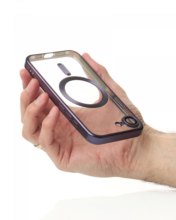 Силиконовый чехол MagSafe SHINING MATTE для iPhone 16E deep purple