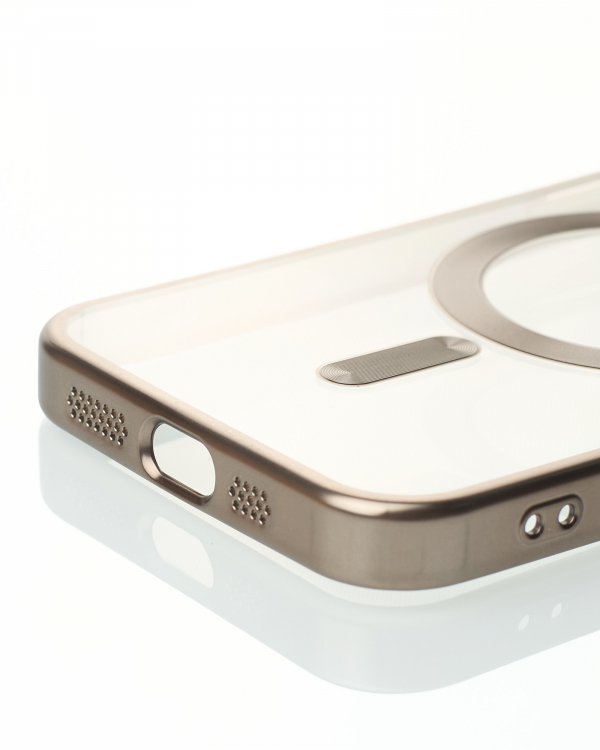 Силиконовый чехол MagSafe SHINING MATTE для iPhone 16E natural titanium