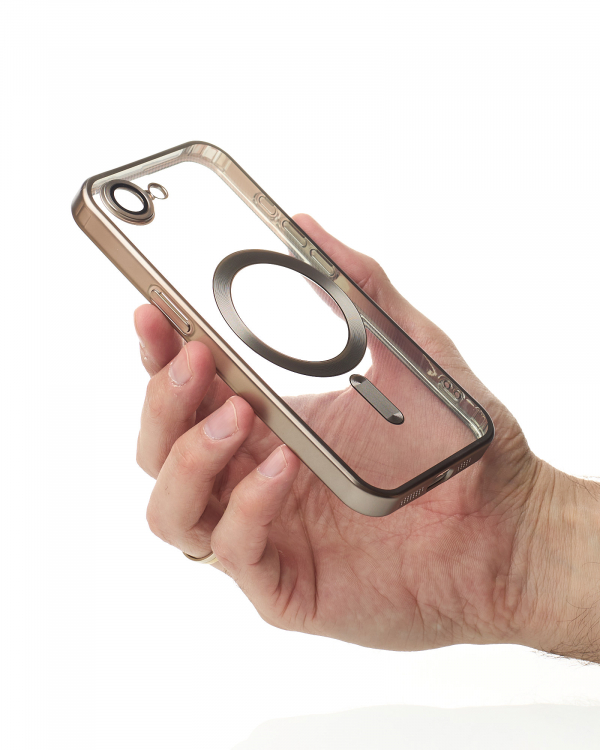 Силиконовый чехол MagSafe SHINING MATTE для iPhone 16E natural titanium