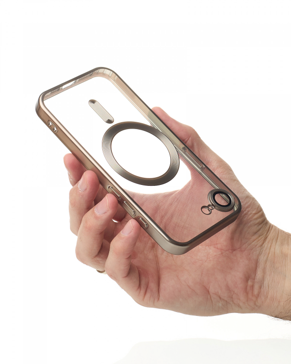 Силиконовый чехол MagSafe SHINING MATTE для iPhone 16E natural titanium