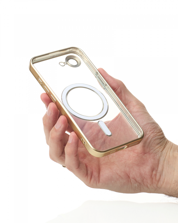 Силиконовый чехол MagSafe SHINING MATTE для iPhone 16E gold