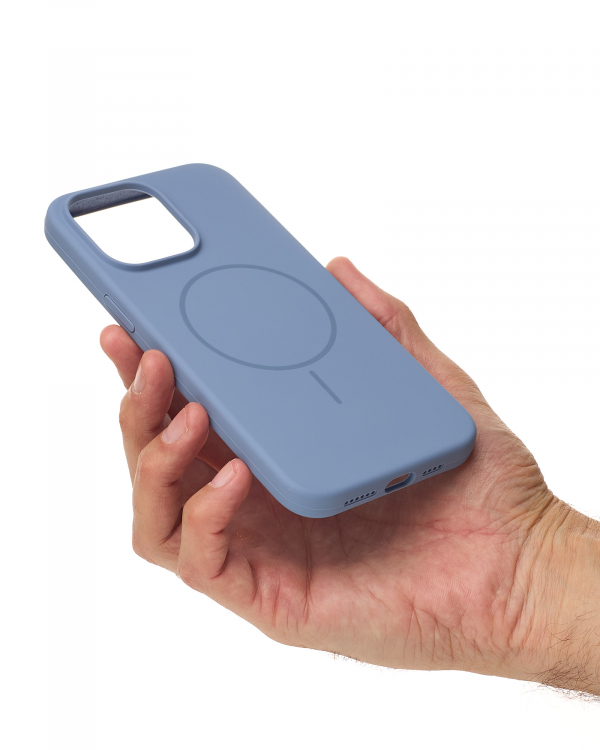 Силиконовый чехол Slim Ring Soft с поддержкой MagSafe для iPhone 14 Pro Max storm blue