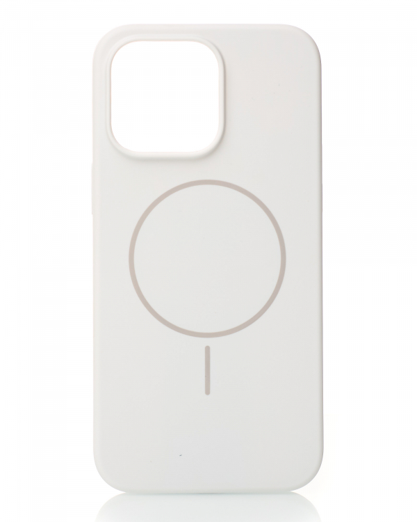 Чехол MagSafe Silicone Beats Case для iPhone 15 white