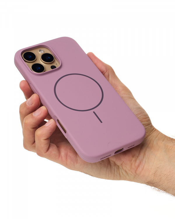 Силиконовый чехол Slim Ring Soft с поддержкой MagSafe для iPhone 16 Pro Max lavander