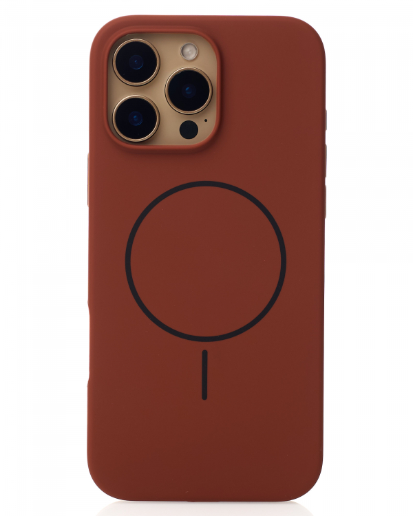 Силиконовый чехол Slim Ring Soft с поддержкой MagSafe для iPhone 16 Pro brown
