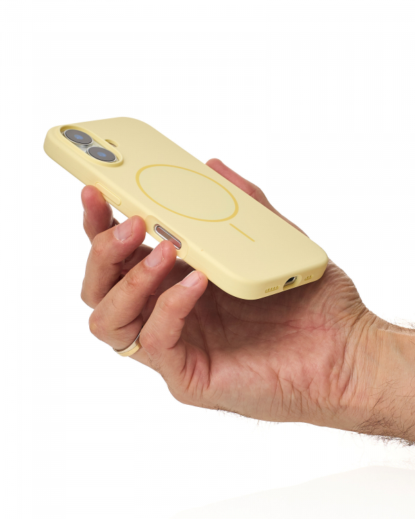 Чехол MagSafe Silicone Beats Case для iPhone 16 sunglow