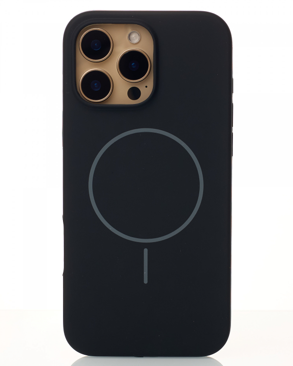 Силиконовый чехол Slim Ring Soft с поддержкой MagSafe для iPhone 16 Pro Max black