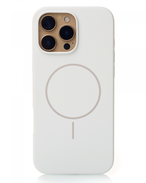 Силиконовый чехол Slim Ring Soft с поддержкой MagSafe для iPhone 16 Pro white