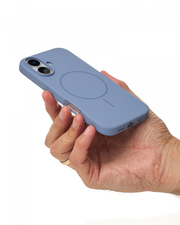 Чехол MagSafe Silicone Beats Case для iPhone 16 storm blue