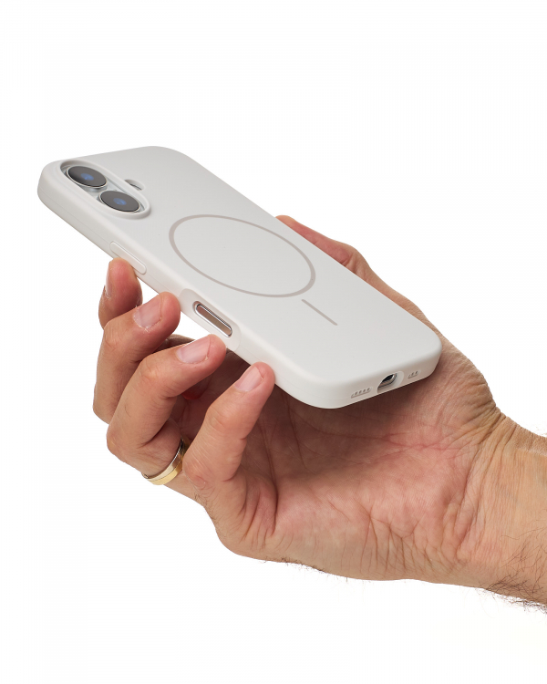 Чехол MagSafe Silicone Beats Case для iPhone 16 white
