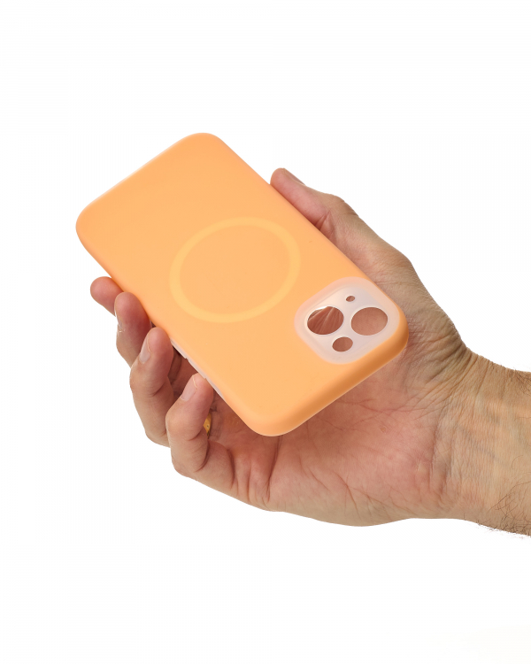 Чехол Liquid Silicone Full с поддержкой MagSafe для iPhone 13 orange