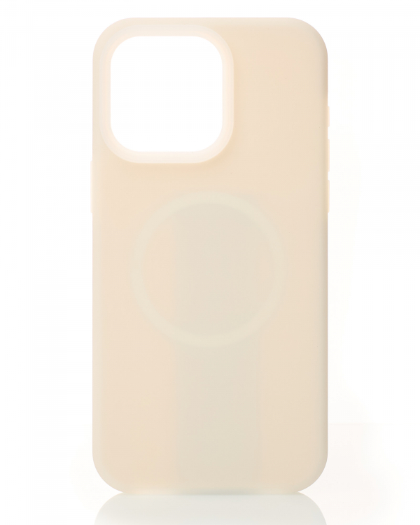 Чехол Liquid Silicone Full с поддержкой MagSafe для iPhone 13 Pro Max cream