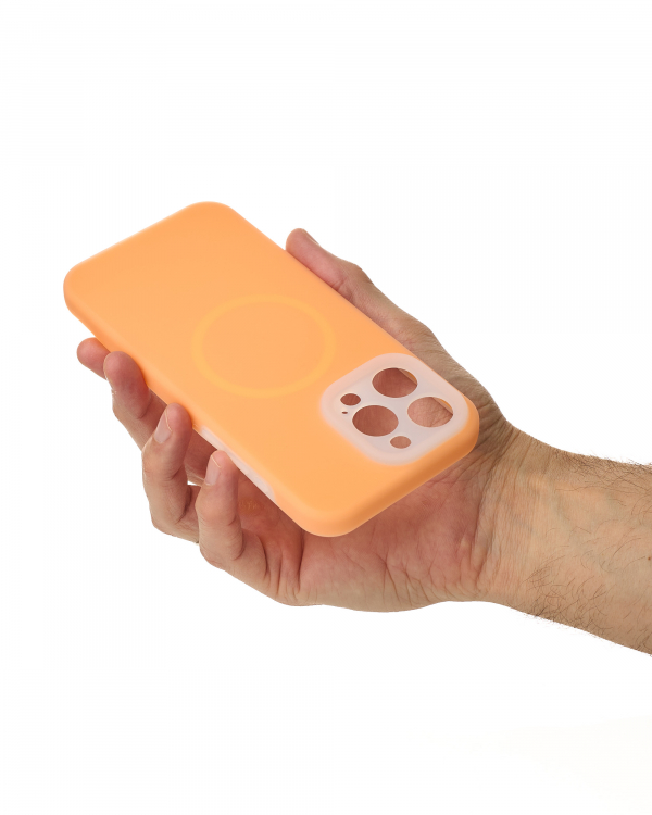 Чехол Liquid Silicone Full с поддержкой MagSafe для iPhone 13 Pro orange