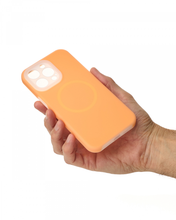 Чехол Liquid Silicone Full с поддержкой MagSafe для iPhone 14 Pro Max orange