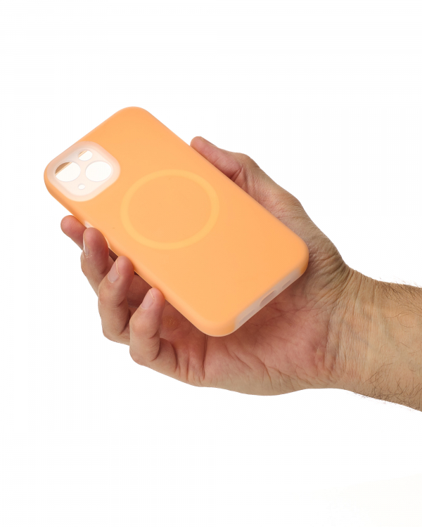 Чехол Liquid Silicone Full с поддержкой MagSafe для iPhone 15 orange