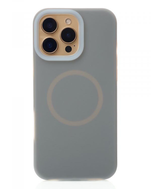 Чехол MagSafe Liquid Silicone Full для iPhone 15 Pro stone gray