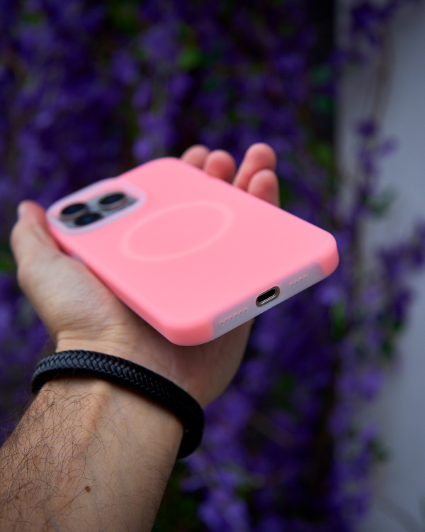 Чехол MagSafe Liquid Silicone Full для iPhone 15 Pro Max pink