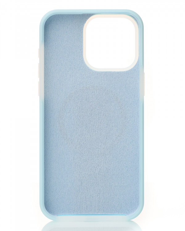 Чехол MagSafe Liquid Silicone Full для iPhone 15 Pro blue fog