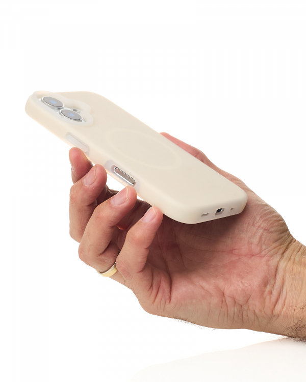 Чехол MagSafe Liquid Silicone Full для iPhone 16 cream