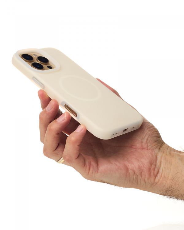 Чехол MagSafe Liquid Silicone Full для iPhone 16 Pro Max cream