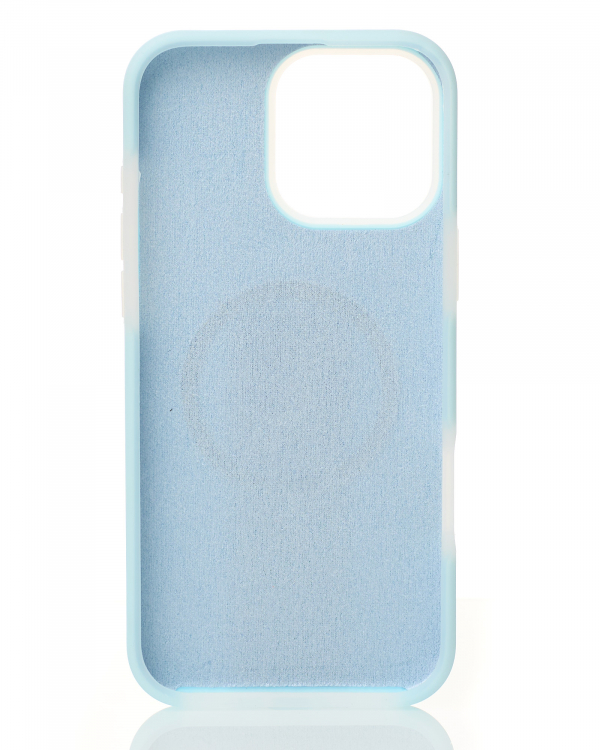 Чехол MagSafe Liquid Silicone Full для iPhone 16 Pro Max blue fog