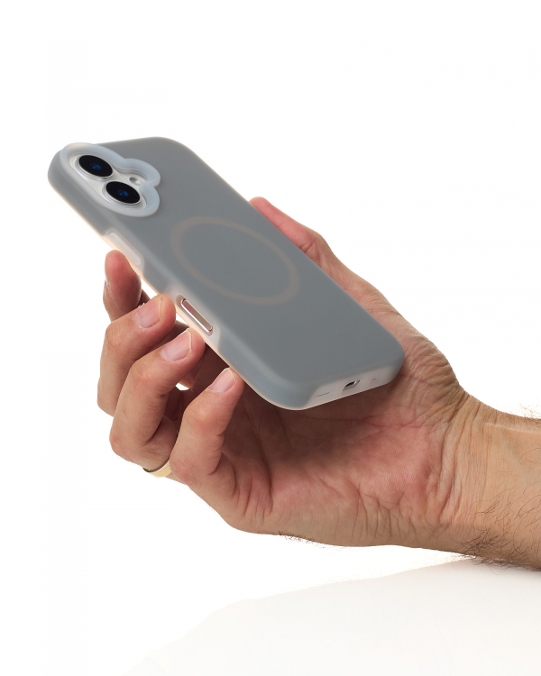 Чехол MagSafe Liquid Silicone Full для iPhone 16 stone gray