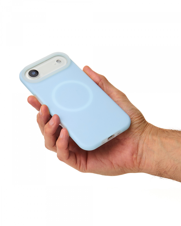 Чехол Liquid Silicone Full с поддержкой MagSafe для iPhone 17 AIR blue fog