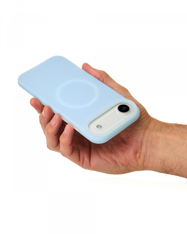 Чехол Liquid Silicone Full с поддержкой MagSafe для iPhone 17 AIR blue fog