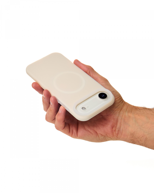 Чехол Liquid Silicone Full с поддержкой MagSafe для iPhone 17 AIR cream