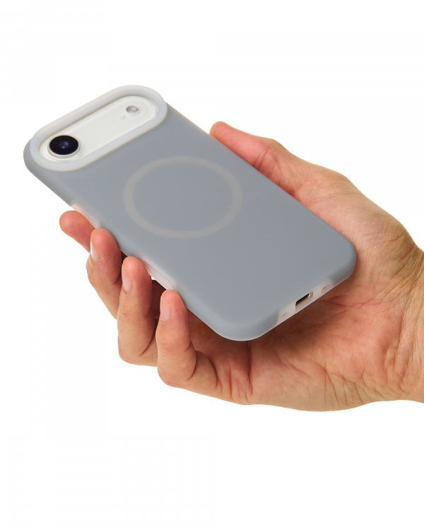 Чехол Liquid Silicone Full с поддержкой MagSafe для iPhone 17 AIR stone gray