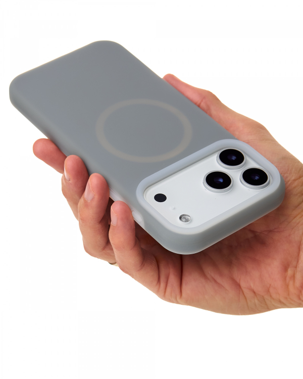 Чехол Liquid Silicone Full с поддержкой MagSafe для iPhone 17 Pro stone gray