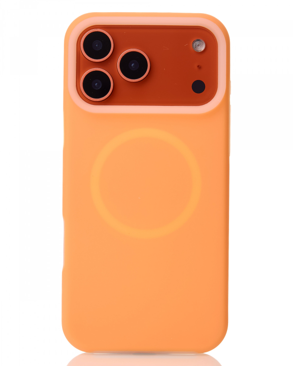 Чехол Liquid Silicone Full с поддержкой MagSafe для iPhone 17 Pro Max orange