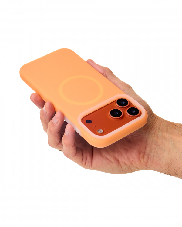 Чехол Liquid Silicone Full с поддержкой MagSafe для iPhone 17 Pro Max orange