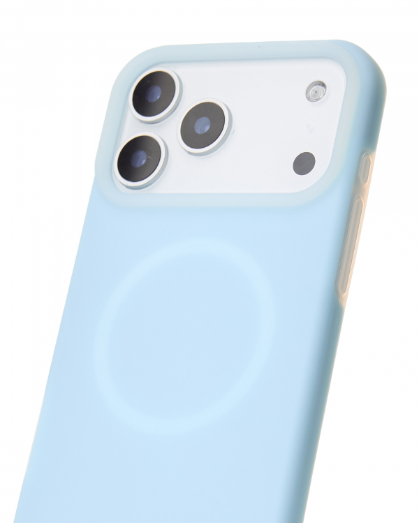 Чехол Liquid Silicone Full с поддержкой MagSafe для iPhone 17 Pro Max blue fog