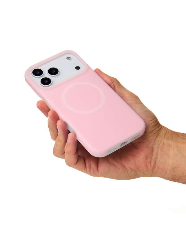 Чехол Liquid Silicone Full с поддержкой MagSafe для iPhone 17 Pro Max pink