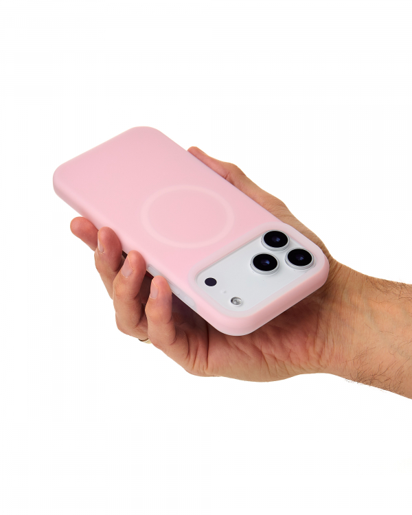 Чехол Liquid Silicone Full с поддержкой MagSafe для iPhone 17 Pro Max pink