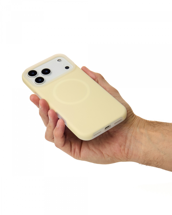 Чехол Liquid Silicone Full с поддержкой MagSafe для iPhone 17 Pro Max sunglow