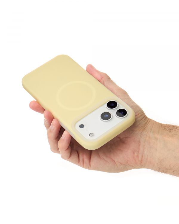 Чехол Liquid Silicone Full с поддержкой MagSafe для iPhone 17 Pro Max sunglow