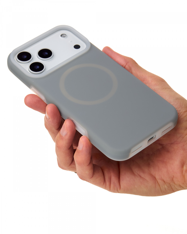 Чехол Liquid Silicone Full с поддержкой MagSafe для iPhone 17 Pro Max stone gray