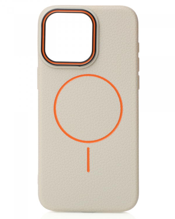 Чехол MagSafe Beats Case Leather Textured для iPhone 13 Pro natural titanium