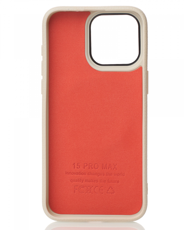 Чехол MagSafe Beats Case Leather Textured для iPhone 15 Pro Max natural titanium