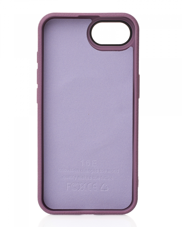 Силиконовый чехол Slim Ring Leather Textured с поддержкой MagSafe для iPhone 16E / iPhone 17E deep purple