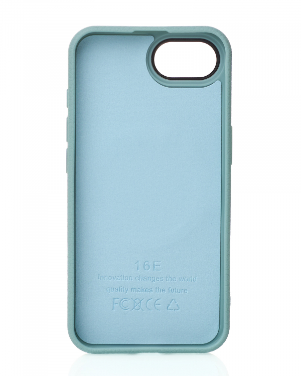 Силиконовый чехол Slim Ring Leather Textured с поддержкой MagSafe для iPhone 16E / iPhone 17E wave blue