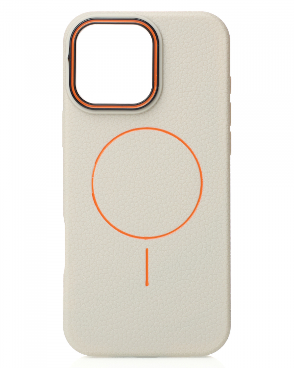 Чехол MagSafe Beats Case Leather Textured для iPhone 16 Pro natural titanium