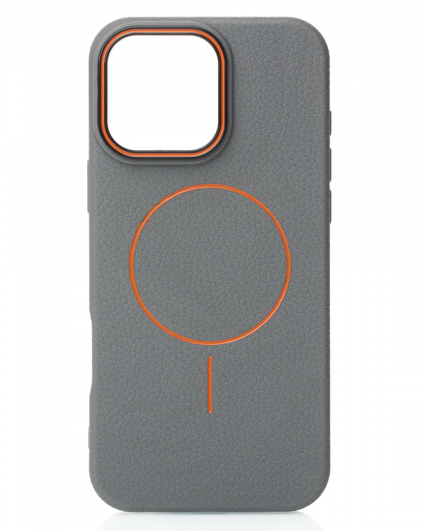 Чехол MagSafe Beats Case Leather Textured для iPhone 16 Pro Max stone gray