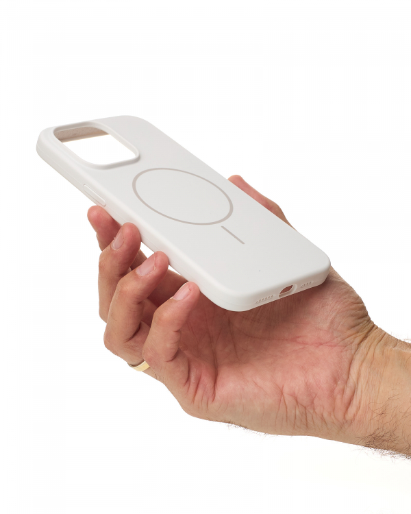 Силиконовый чехол Slim Ring Soft с поддержкой MagSafe для iPhone 14 Pro Max white