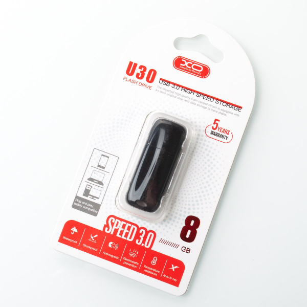 Флеш XO 8GB (U30) USB 3.0 черный