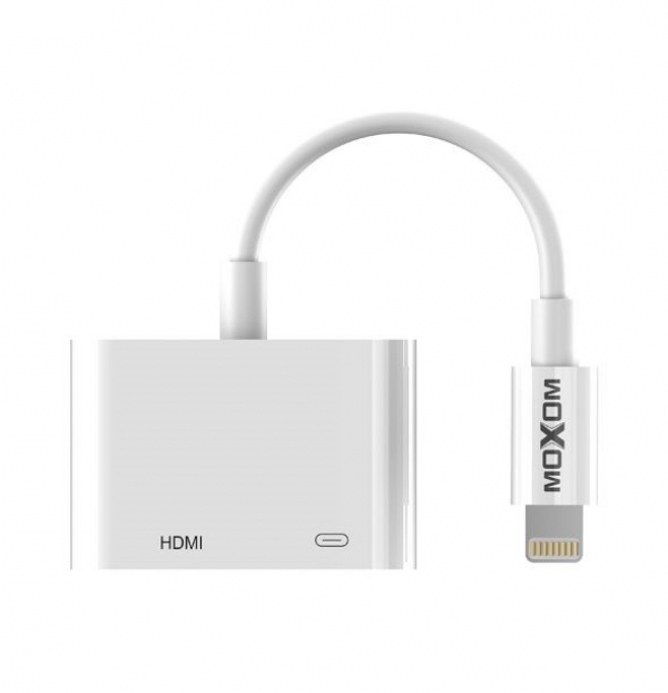 HDMI-кабель MOXOM (MX-AX27) Lightning to HDMI + PD белый