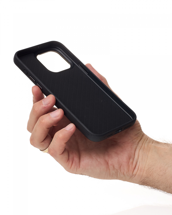 Чехол LUXURY Leather Case с поддержкой MagSafe для iPhone 14 Pro black