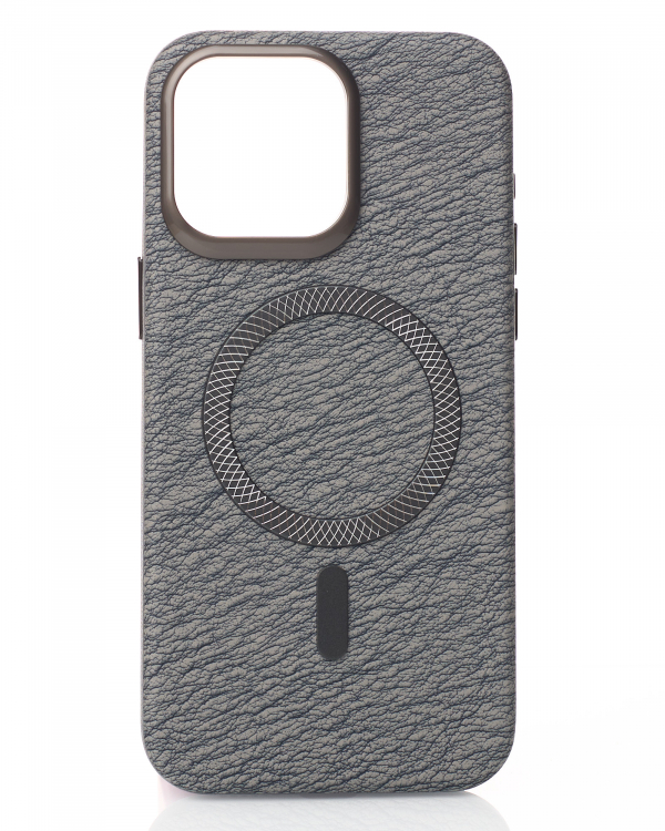 Чехол LUXURY Leather Case с поддержкой MagSafe для iPhone 15 natural titanium